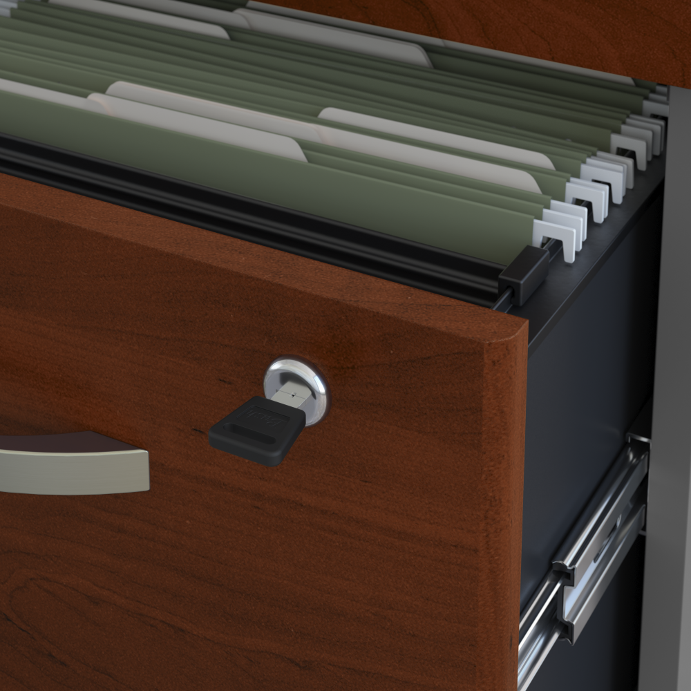 Series C Desk Credenza with 2 Drawer Mobile Pedestal