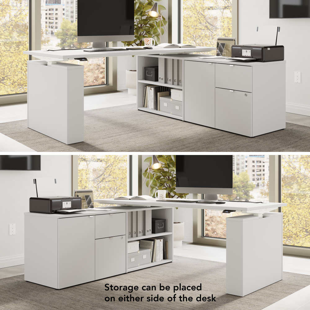 Stratus 72W x 30D Electric Height Adjustable Standing Desk with Storage